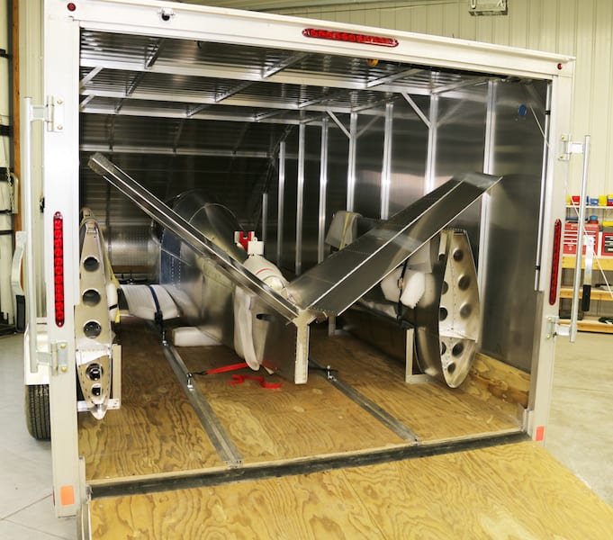 SubSonex Quick Build Kit loaded into it's trailer, ready for transport to the first SubSonex customer, Redge Greenberg of Durango, Colorado.
