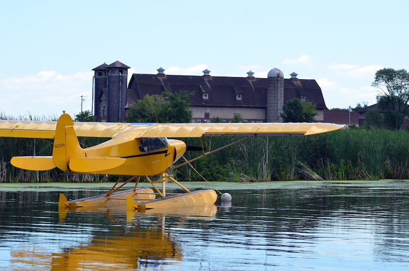 Museum with barn in background