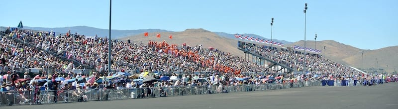 Full house: The grandstands and ramp boxes were packed for the 53rd Reno National Championship Air Races. (Photo by William E. Dubois)
