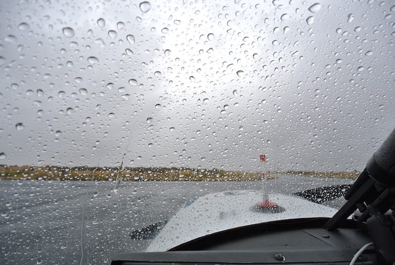 Race 53 found safe (but cold, wet, and lonely) harbor from the storm on a wind-swept mesa high above Navajo Lake in northern New Mexico. The 5,022-foot-long unattended strip sits at 6,478 feet above sea level. (Photo by William E. Dubois)