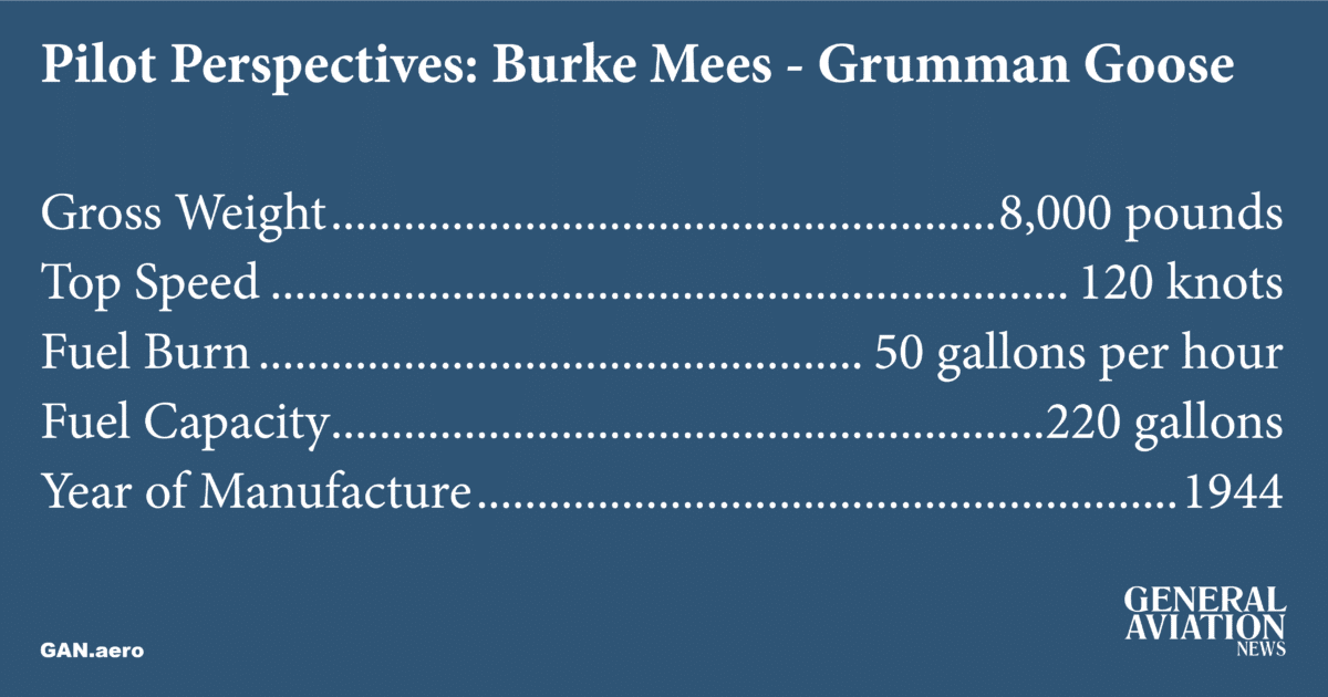 Pilot Perspectives Burke Mees Grumman Goose