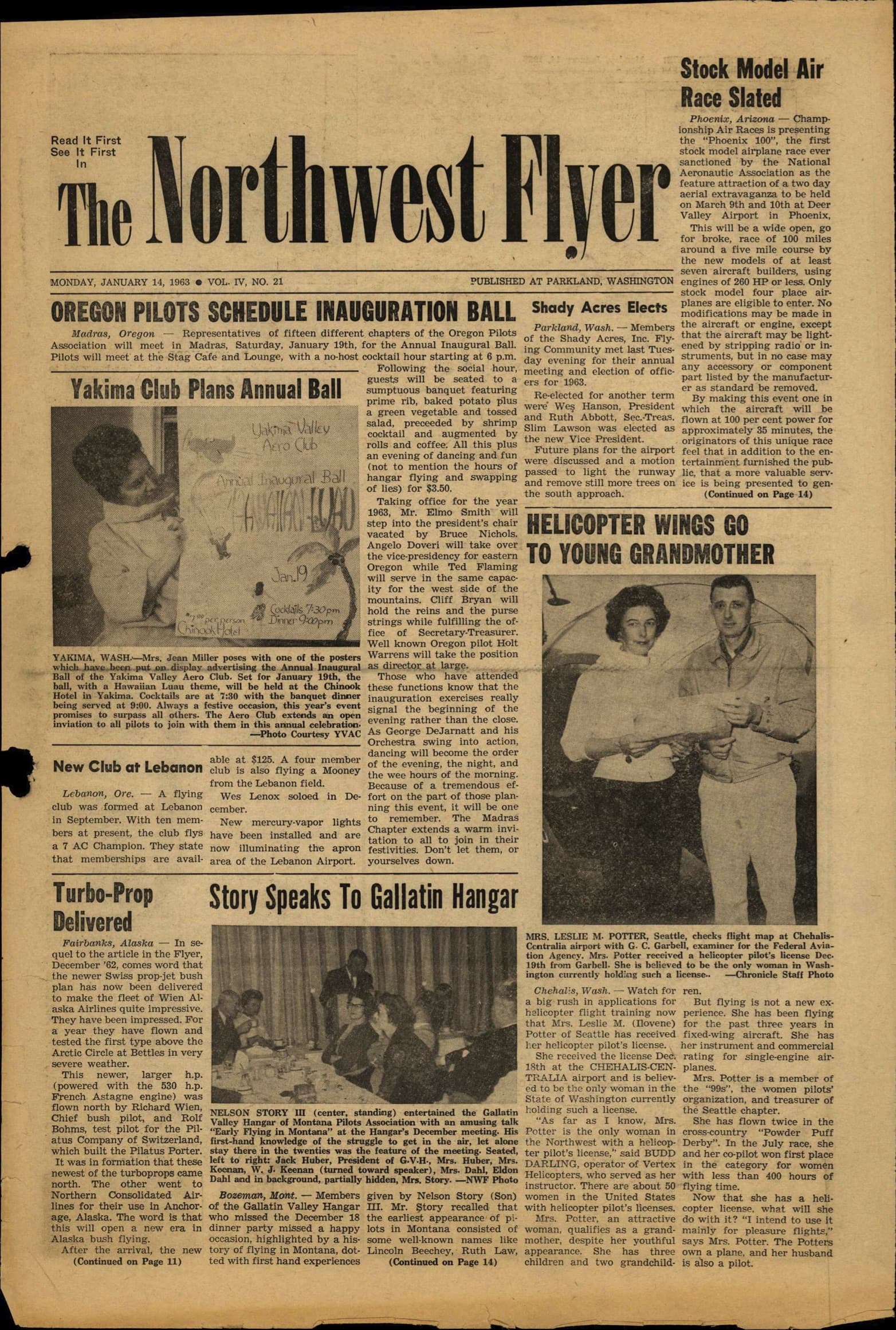 Cover of the January 14, 1963 edition of The Northwest Flyer