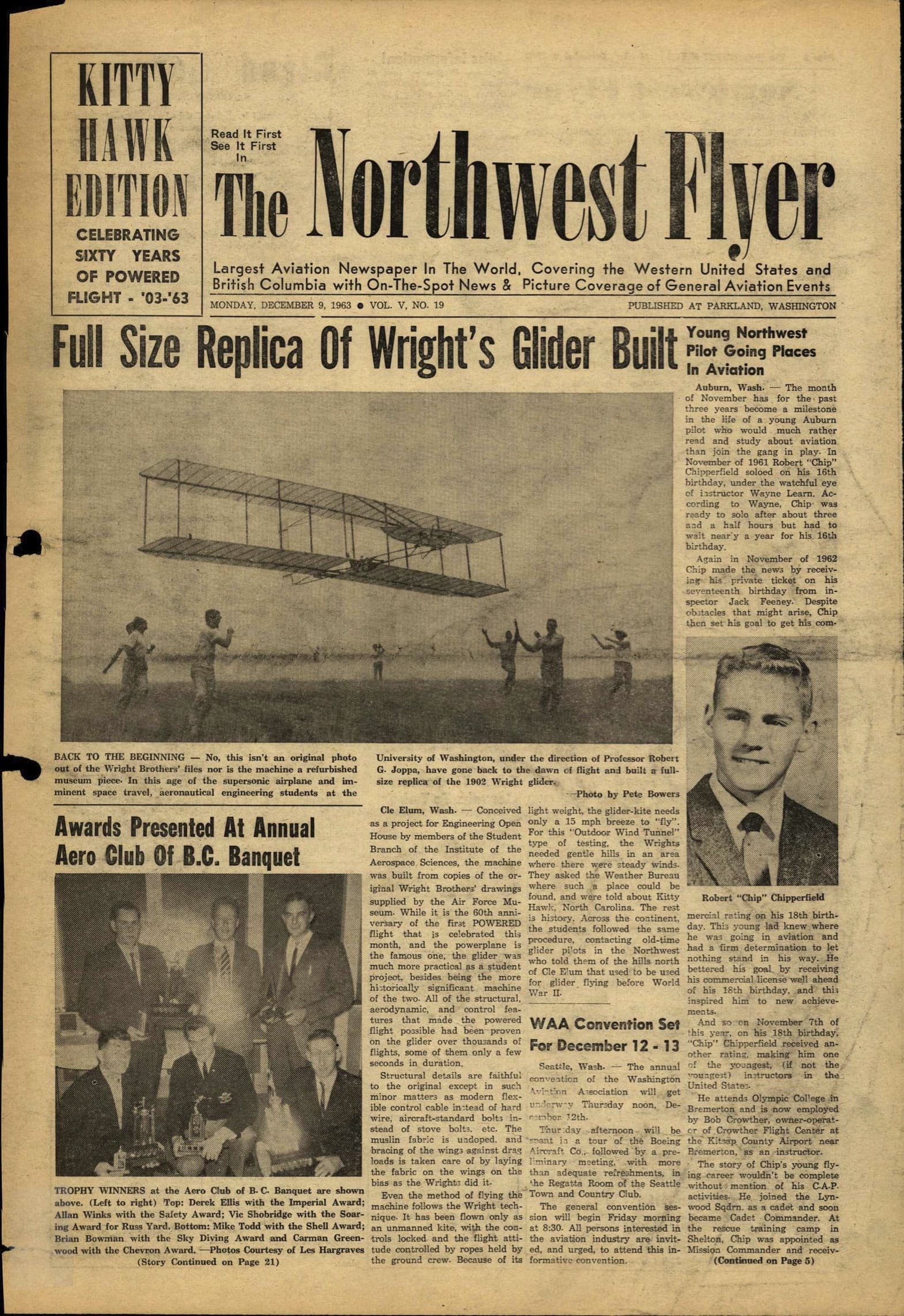 Cover of the December 9, 1963 edition of The Northwest Flyer