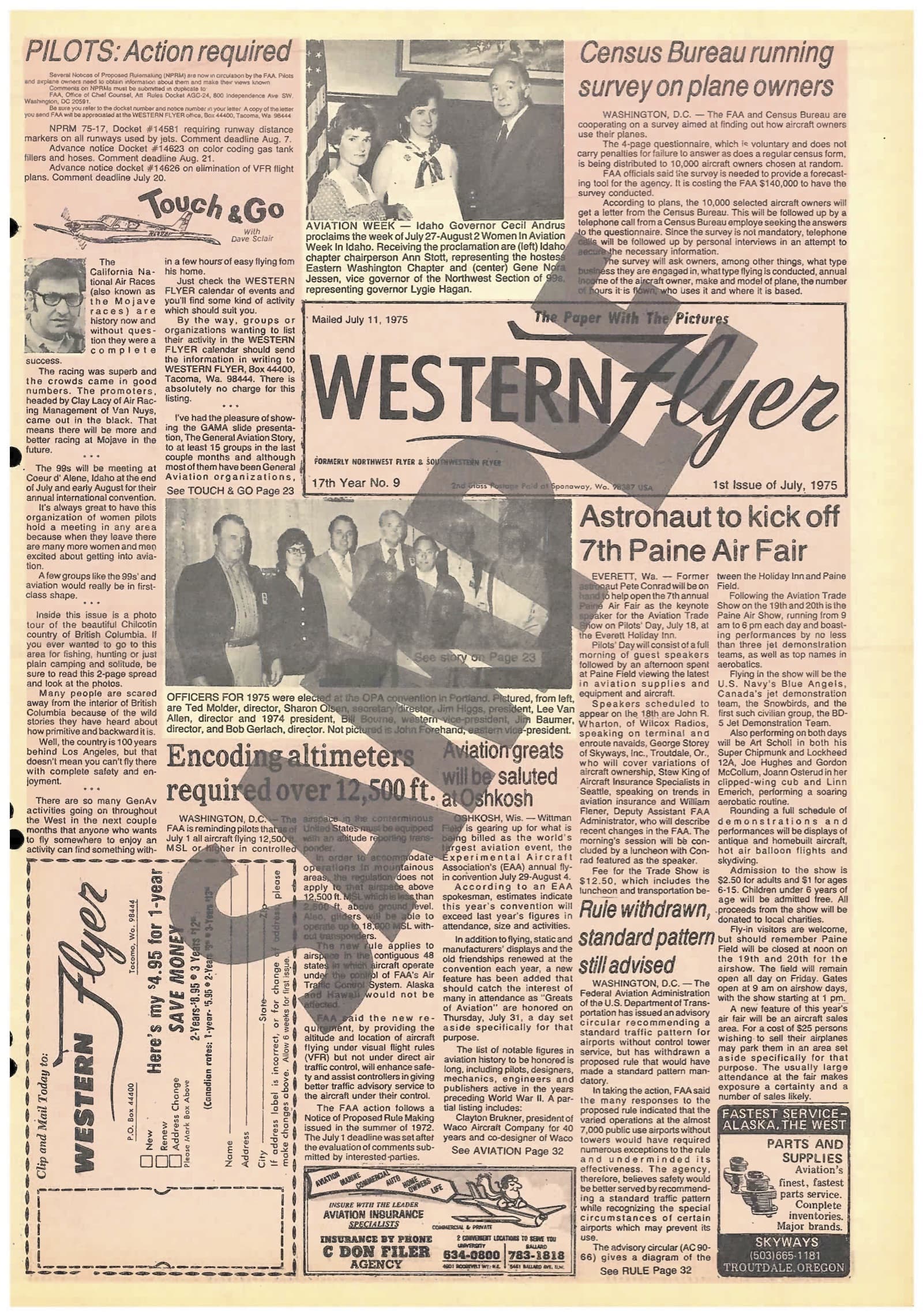 Cover of the July 11, 1975 edition of the Western Flyer