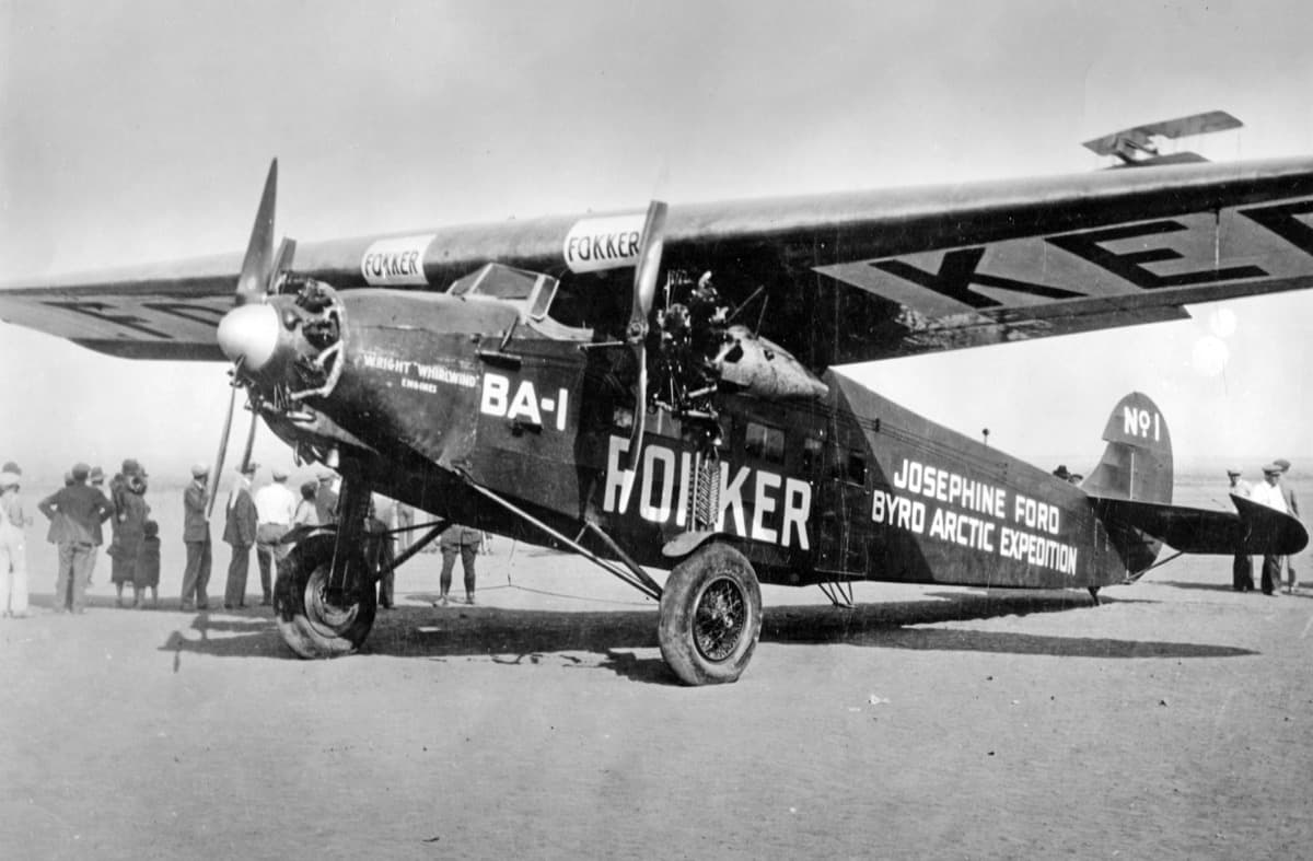 Fokker F.VII trimotor aircraft flown by Richard E. Byrd over the North Pole in 1926.