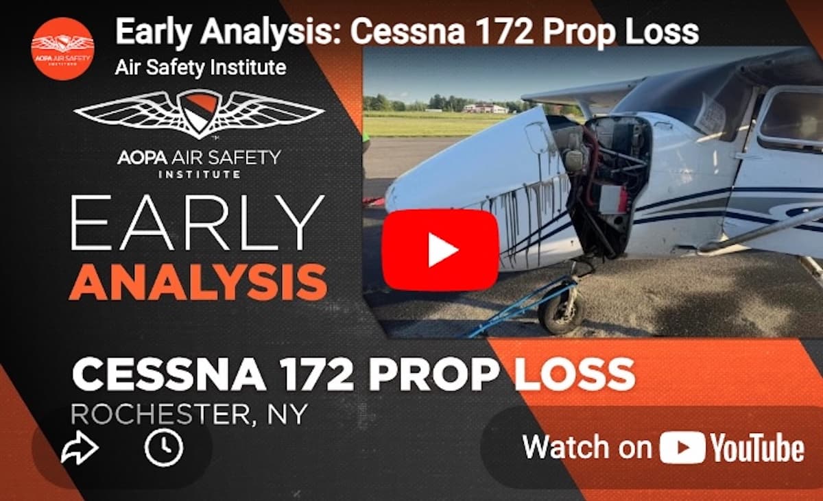 Cessna 172S propeller separation analysis by AOPA Air Safety Institute
